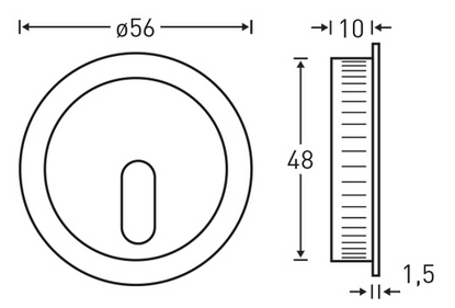 Zamek hakowy Klucz złoty mosiądz okrągły do drzwi przesuwnych - obrazek 3