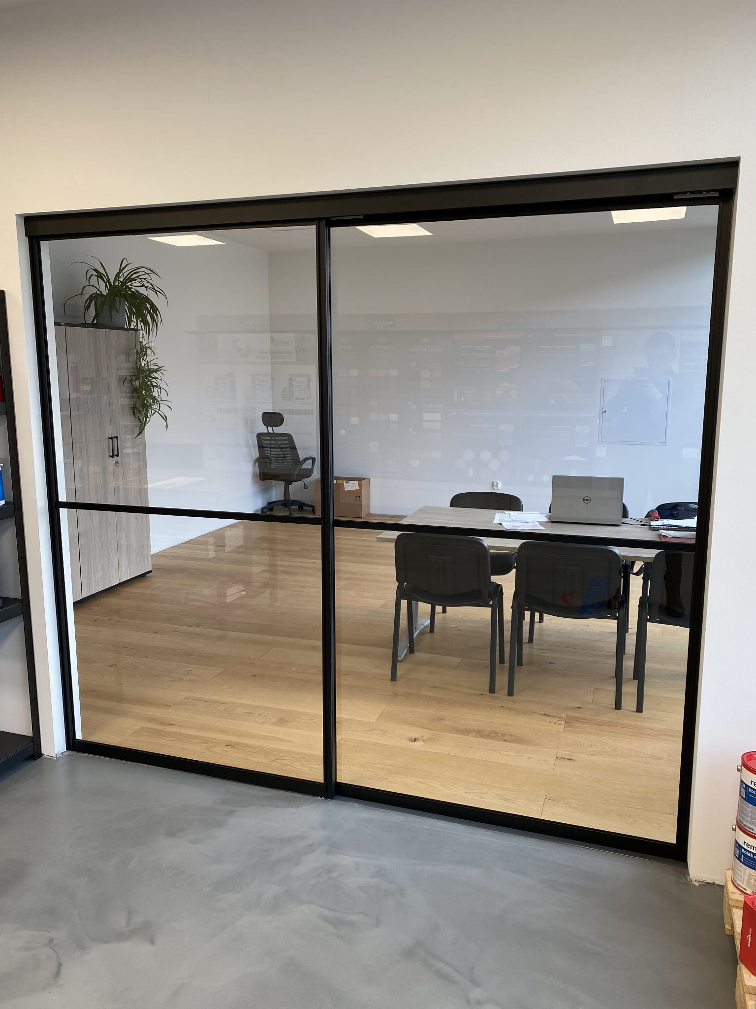 Wall glass dwuskrzydłowy ścianka szklana loft szklana ściana - obrazek 2