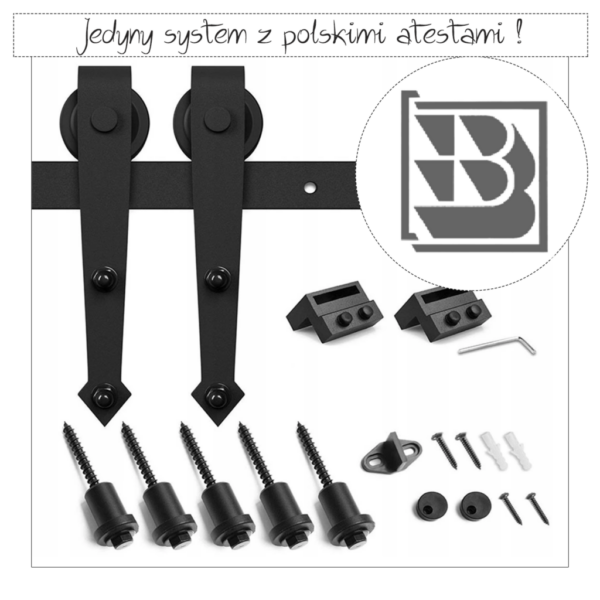 System drzwi przesuwnych loft TUBOS GROT szyna 200cm