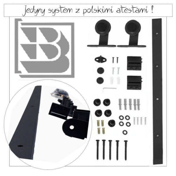 System drzwi przesuwnych loft TUBOS CLASIC Loft szyna 200cm