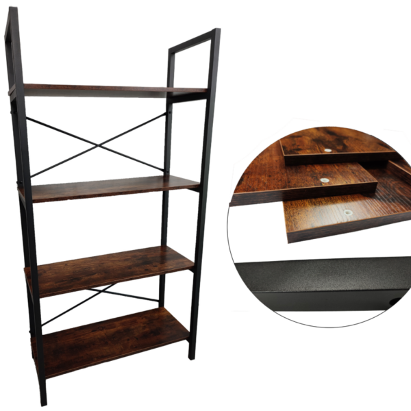 Regał LOFT półka industrialny książki kwiaty SOLID 155cm 4 półki