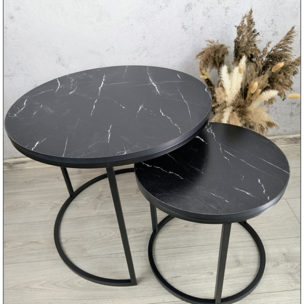 Stoliki kawowe Oreo CZARNY MARMUR Loft Solidny