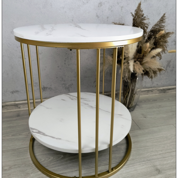 Stolik kawowy Ława Oreo BIAŁY MARMUR Loft ZŁOTY Glamour Solidna podstawa