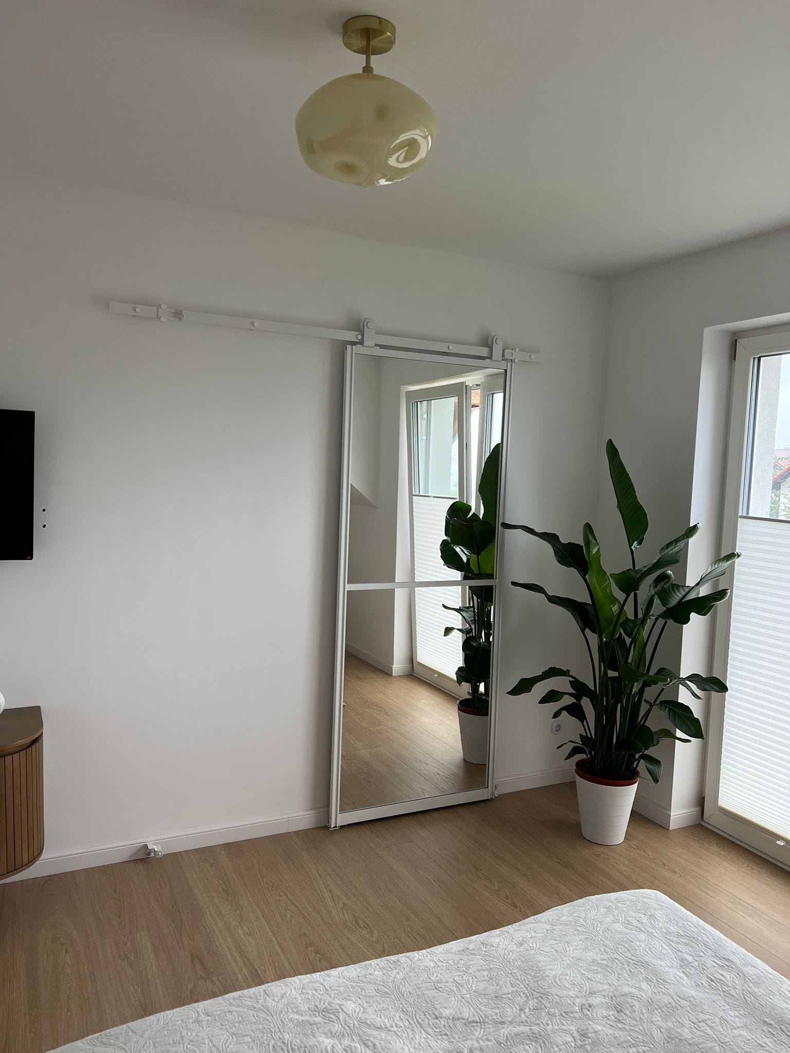 Twin Art Retro biały system przesuwny drzwi loft