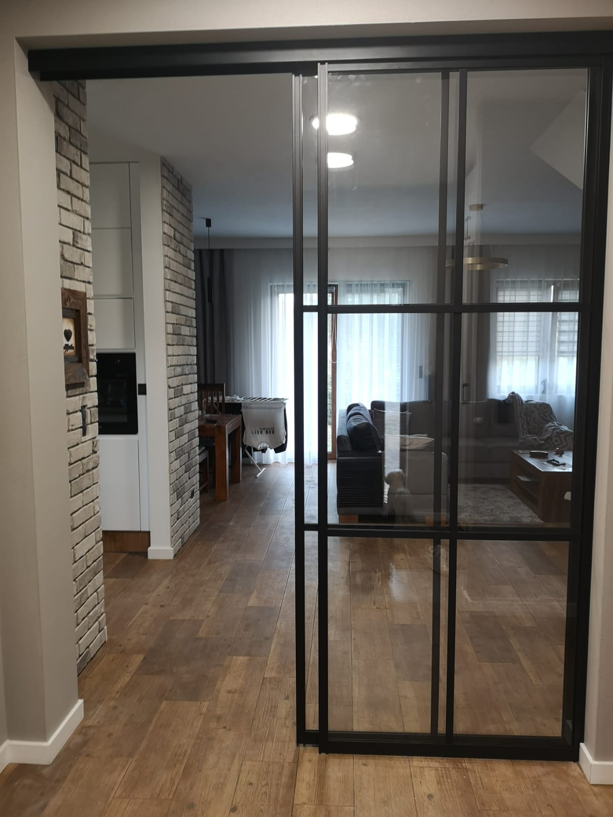 Wall glass dwuskrzydłowy ścianka szklana loft szklana ściana - obrazek 4