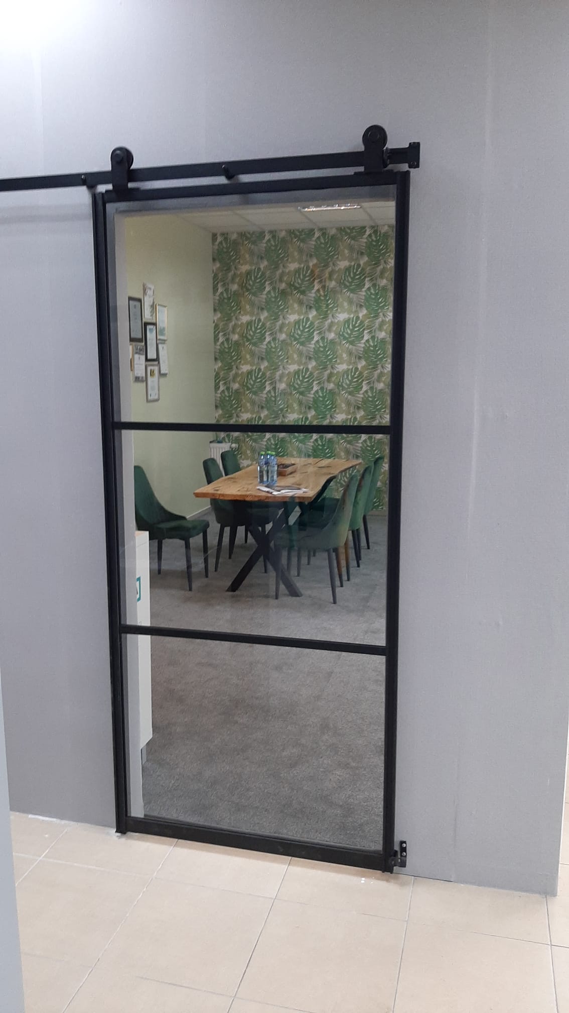 Twin Art Retro biały system przesuwny drzwi loft - obrazek 4