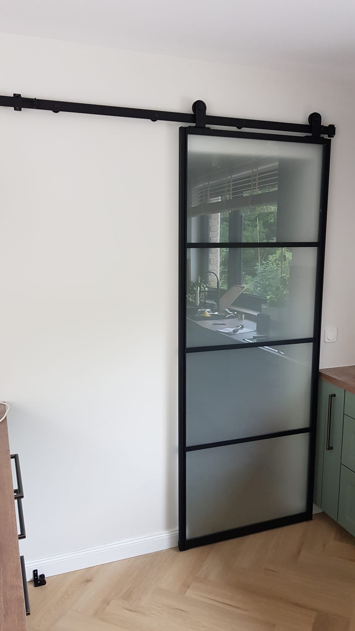 Twin Art Retro biały system przesuwny drzwi loft - obrazek 5