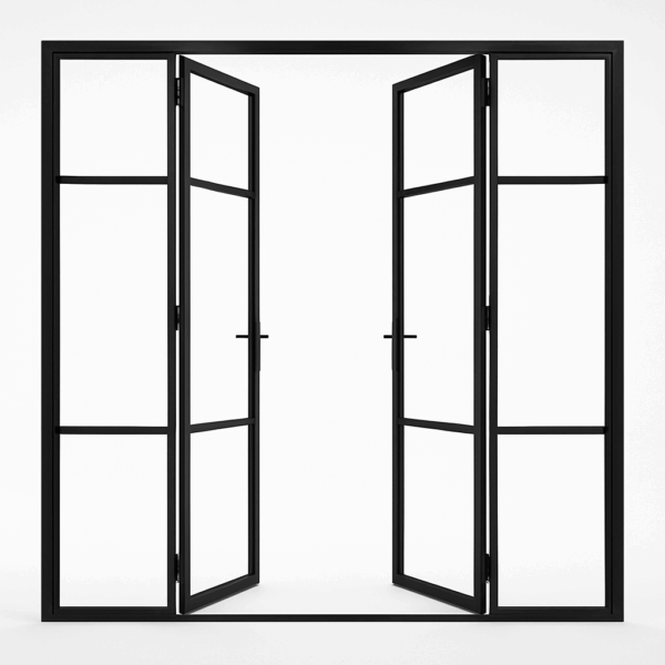 Szklana ścianka Loft INDUSTRIAL rozwierana czteroskrzydłowa 4000mm x 2750mm