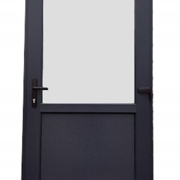 DRZWI SKLEPOWE PCV SZYBA/PANEL ZEWNĘTRZNE 100/200 90/200 ANTRACYT