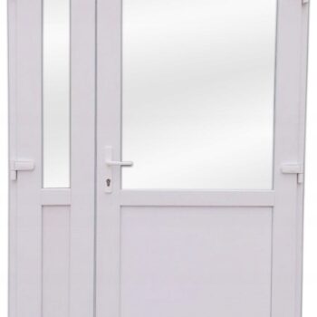 DRZWI-SKLEPOWE-PCV-SZYBA-panel-ZEWNETRZNE-140-210-OD-REKI-dwuskrzydlowe