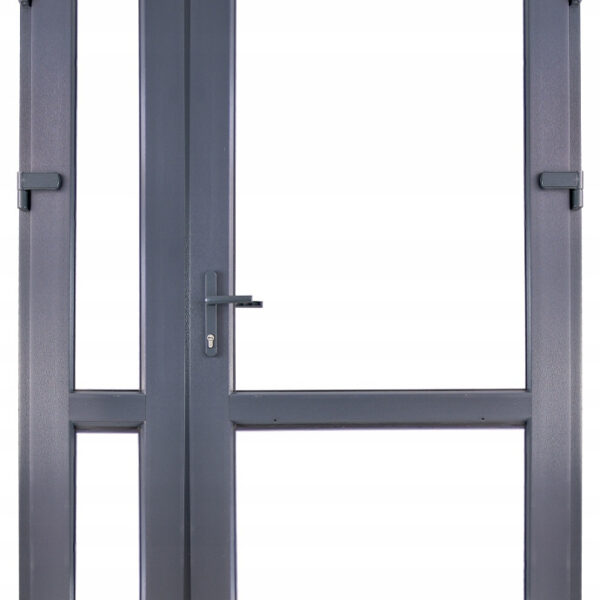 DRZWI SKLEPOWE PCV SZYBA/SZYBA ZEWNĘTRZNE 140/210 160/210 ANTRACYT