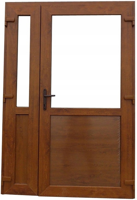 DRZWI SKLEPOWE PCV SZYBA/PANEL ZEWNĘTRZNE 125/210 140/210 ZŁOTY DĄB - obrazek 2