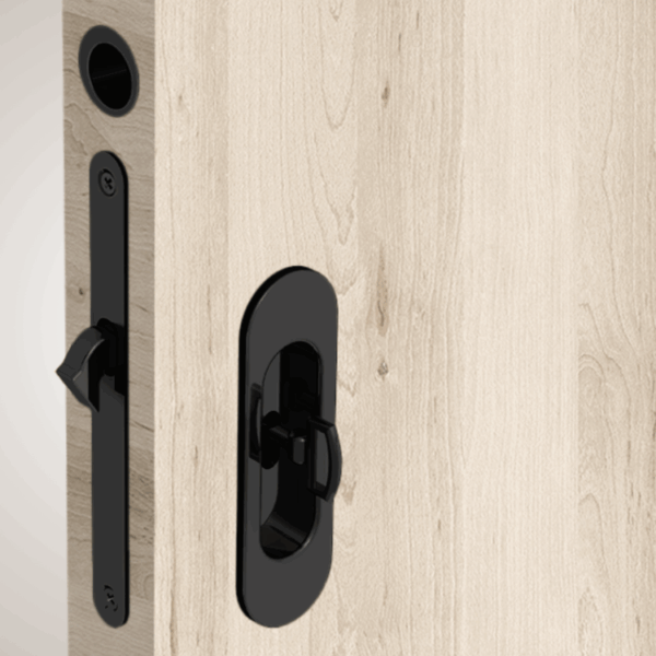 Zamek hakowy klucz czarny owalny do drzwi przesuwnych