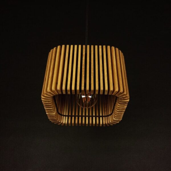 Lampa drewniana dębowa sufitowa kwadratowa LK1X20