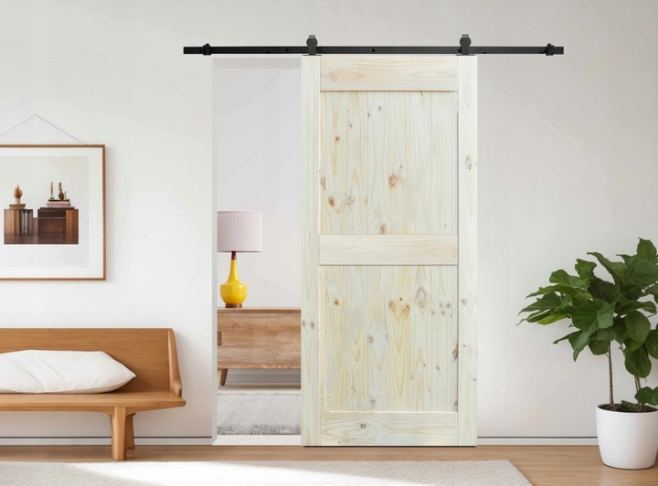 Drzwi wewnętrzne przesuwne sosnowe drewniane Wood Loft A 3,5cm 95