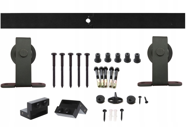 Drzwi stalowe przesuwne loft slim 3S komplet z systemem przesuwnym i szkłem 90 - obrazek 5