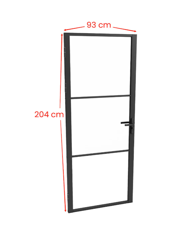 Drzwi Rozwierne 3s Aluminium Slim szkło hartowane loft Komplet z ościeżnicą 73 70 - obrazek 5