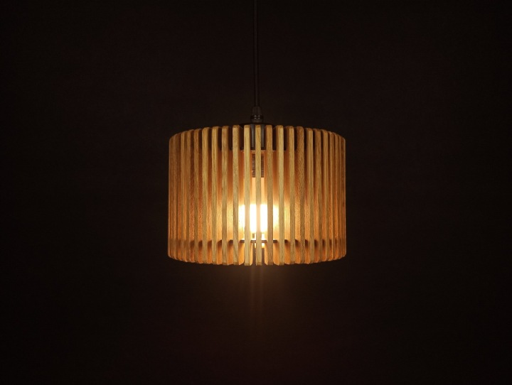 Nowoczesna Lampa wisząca dębowa lamelowa LO1X20 - loft naturalna HANDMADE - obrazek 7