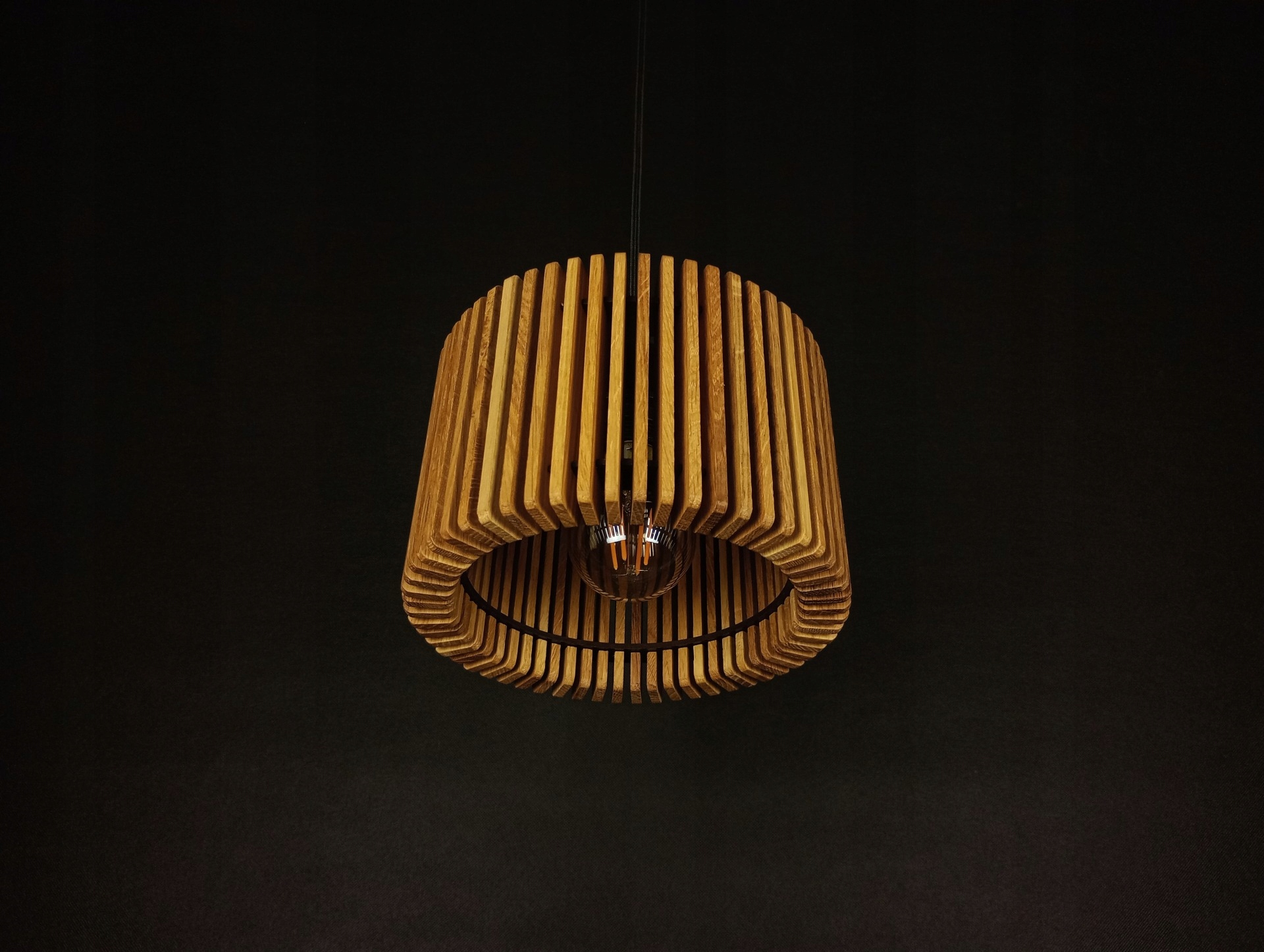 Nowoczesna Lampa wisząca dębowa lamelowa LO1X20 - loft naturalna HANDMADE